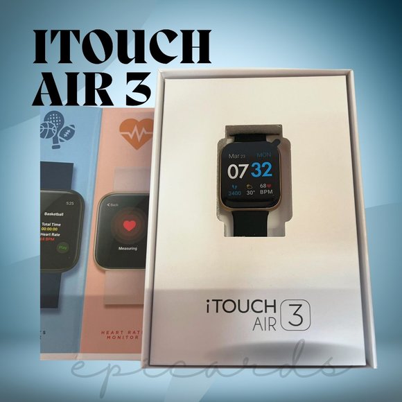 COPY - NIB iTouch Air 3, 40mm Rose Gold Case with Black Band Unisex Smartwatch - Picture 1 of 5